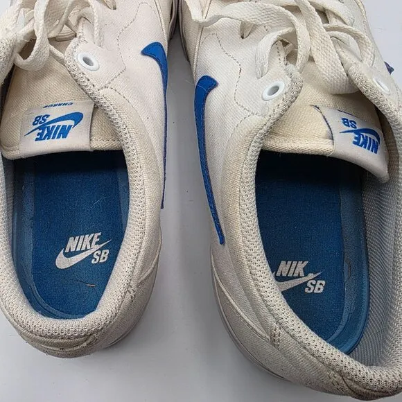 Nike SB Charge Mens Size 11.5 White Signal Blue Sneaker Shoes Casual Athletic