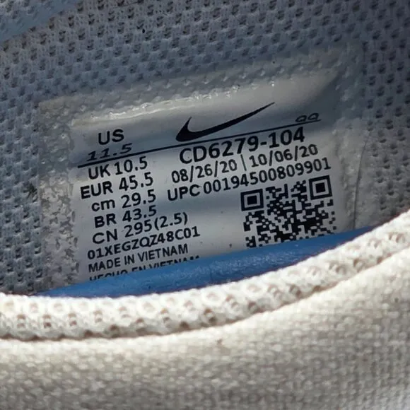 Nike SB Charge Mens Size 11.5 White Signal Blue Sneaker Shoes Casual Athletic