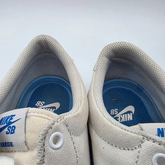 Nike SB Charge Mens Size 11.5 White Signal Blue Sneaker Shoes Casual Athletic