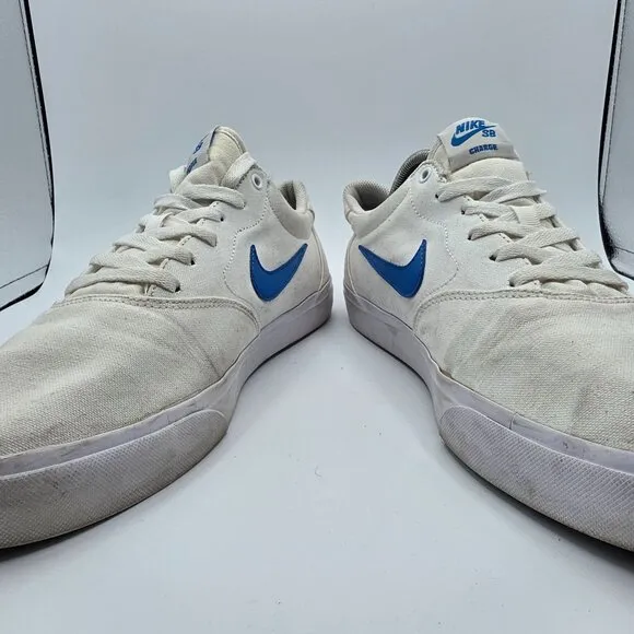 Nike SB Charge Mens Size 11.5 White Signal Blue Sneaker Shoes Casual Athletic