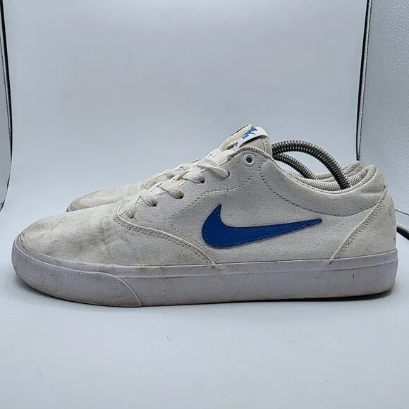 Nike SB Charge Mens Size 11.5 White Signal Blue Sneaker Shoes Casual Athletic