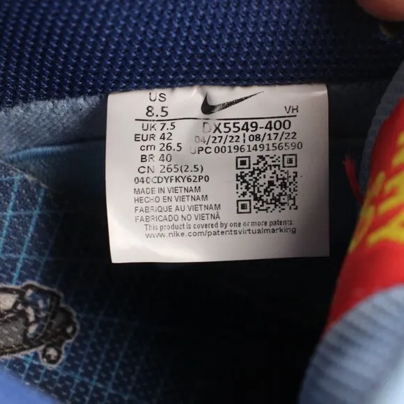 Nike SB Dunk Low “Why So Sad?”  Men's Size 8.5 Sneakers Blue Casual Shoes