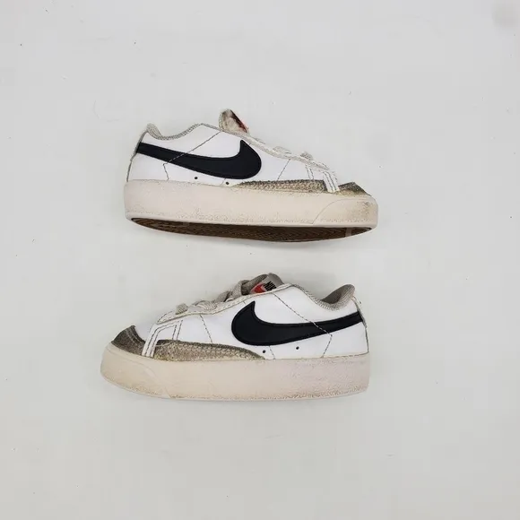 Nike Shoes Toddler 5c Blazer Low 77 Kids White Gray Black Strap DA4076-101