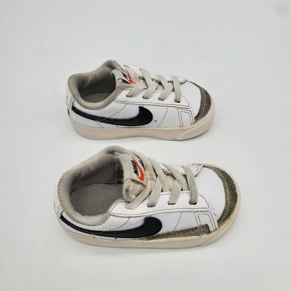 Nike Shoes Toddler 5c Blazer Low 77 Kids White Gray Black Strap DA4076-101