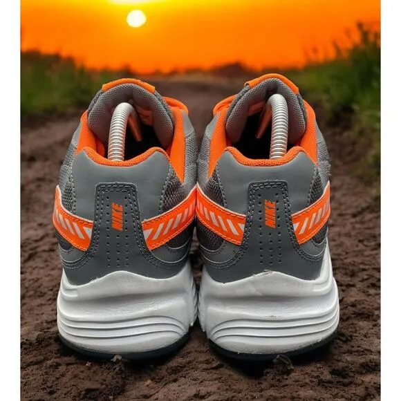 NIKE Sports Initiator Gray Orange Max Comfort Running Shoes Mens 9 Fast Ship
