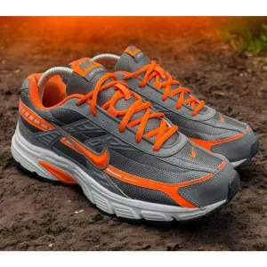 NIKE Sports Initiator Gray Orange Max Comfort Running Shoes Mens 9 Fast Ship