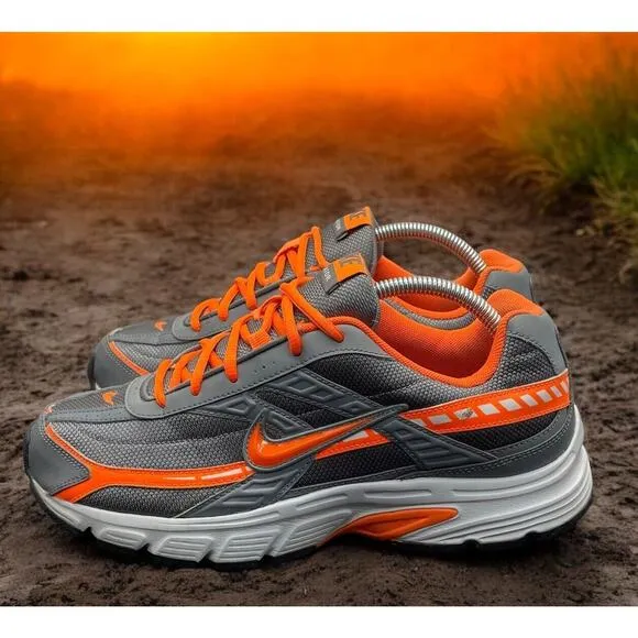 NIKE Sports Initiator Gray Orange Max Comfort Running Shoes Mens 9 Fast Ship
