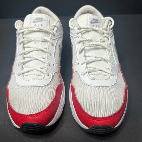 Nike White and Red Sneakers size 6y pre owned Exellent condition.