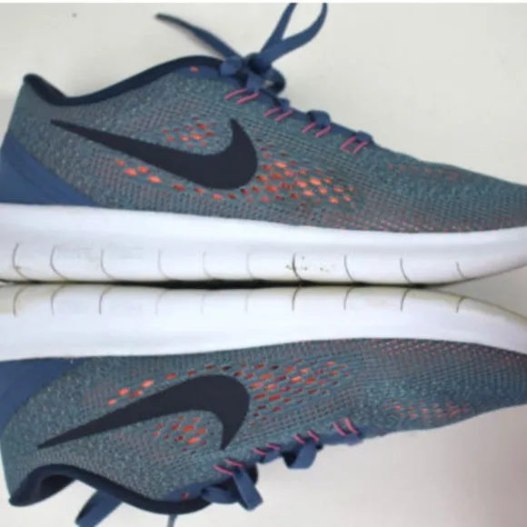 Nike Womens Blue Orange White‎ Lunar Epic Size 8