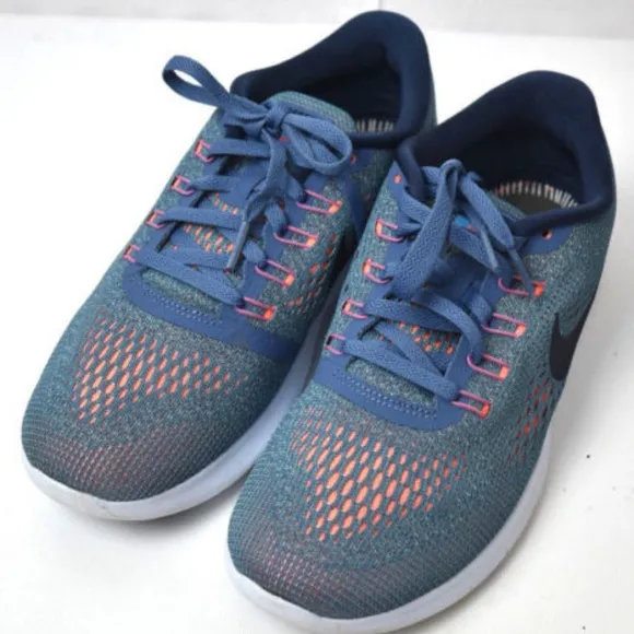 Nike Womens Blue Orange White‎ Lunar Epic Size 8