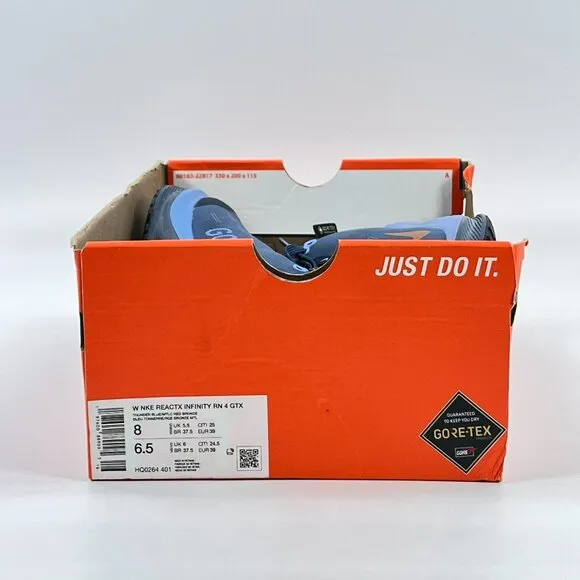 Nike Women's Reactx Infinity Run 4 GTX 'Thunder Blue' HQ0264-401 Running size 8