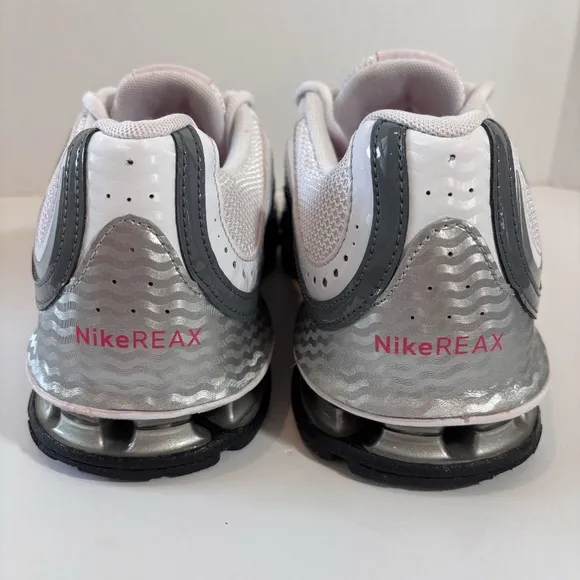 Nike Women's Reax Run 5 Running Shoes SZ10 White Silver Pink 407987-116 Athletic