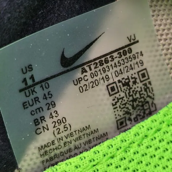 Nike Zoom Pegasus Turbo 2 Shoes Mens 11 Electric Green Athletic Running Sneakers