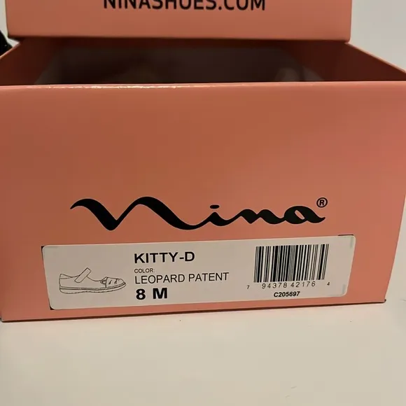 Nina Kitty Leopard Animal Print Patent Mary Jane Shoes