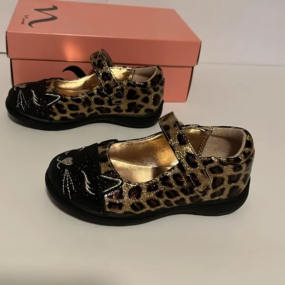 Nina Kitty Leopard Animal Print Patent Mary Jane Shoes