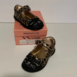 Nina Kitty Leopard Animal Print Patent Mary Jane Shoes