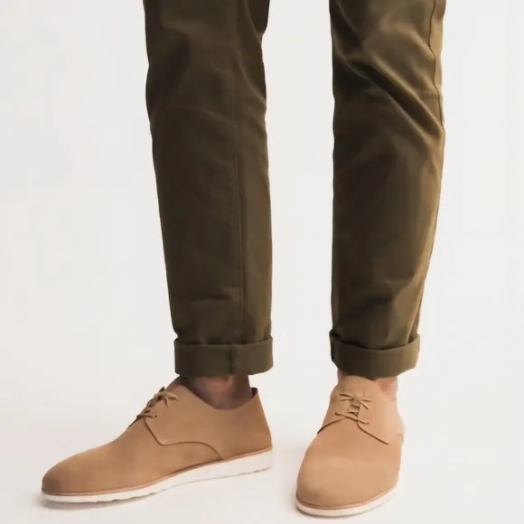 Nisolo Men's Travel Derby Tan Suede Shoes NEW size 11
