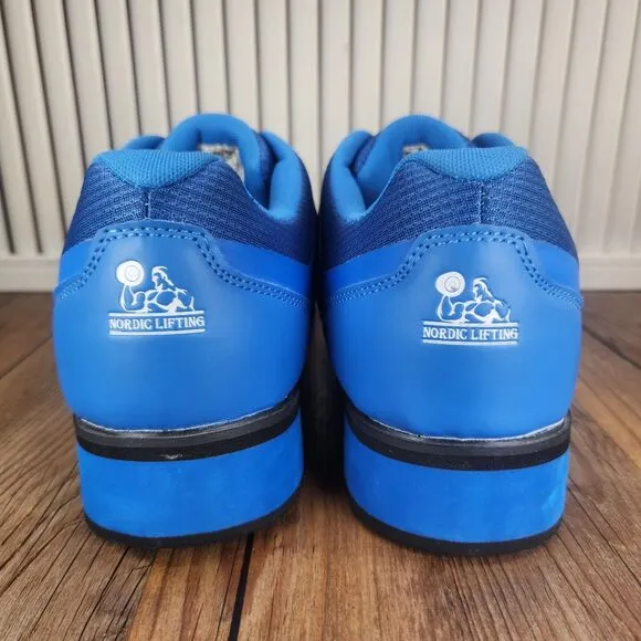 Nordic Lifting Shoes Mens Size 11 Blue Powerlifting Weightlifting Workout Strap