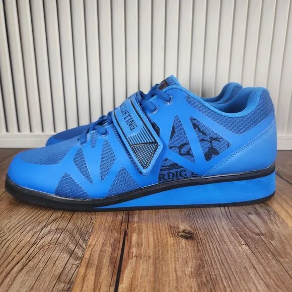 Nordic Lifting Shoes Mens Size 11 Blue Powerlifting Weightlifting Workout Strap