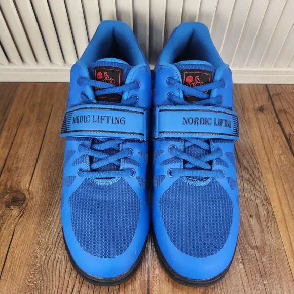 Nordic Lifting Shoes Mens Size 11 Blue Powerlifting Weightlifting Workout Strap
