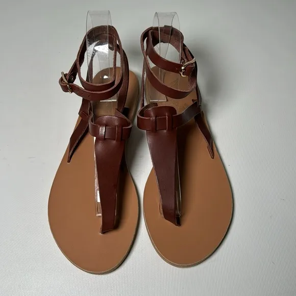NWOB Ancient Greek Sandals Estia Leather T-Strap Sandals - sz 39