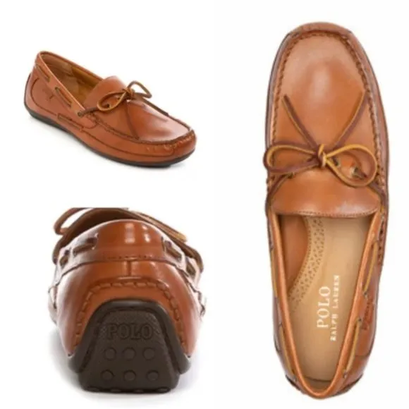 NWOB Polo Ralph Lauren Roberts Leather Driver Loafers Polo Tan