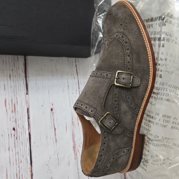 NWT Banana Republic Men's Brown Double Monk Strap Shoes Size 7M