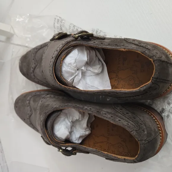 NWT Banana Republic Men's Brown Double Monk Strap Shoes Size 7M