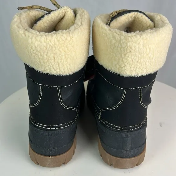 NWT Cougar Candela Waterproof Winter Lace-Up Black Boots with Fleece Lining Sz 9