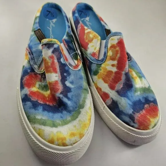 NWT Margaritaville Sailor Slip-On Mules Shoes Tie Dye Rainbow Women's Size 7.5
