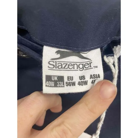 NWT Slazenger A91683 Blue Flat Front Golf Pants Dress Style Mens 40W 33L