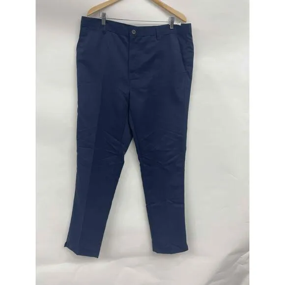 NWT Slazenger A91683 Blue Flat Front Golf Pants Dress Style Mens 40W 33L