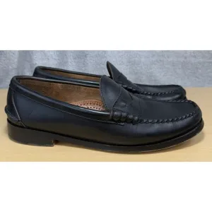 OAK STREET BOOTMAKERS Penny Loafers Beefroll Black Leather Mens Sz 10 Shoes