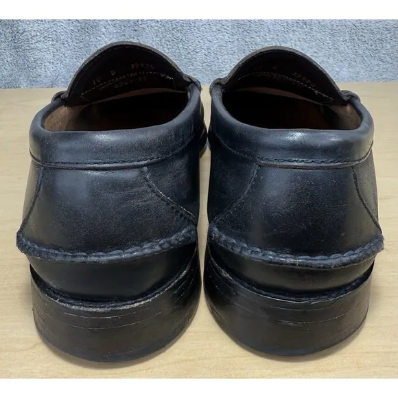 OAK STREET BOOTMAKERS Penny Loafers Beefroll Black Leather Mens Sz 10 Shoes