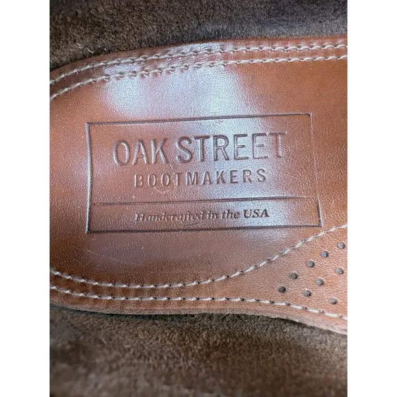 OAK STREET BOOTMAKERS Penny Loafers Beefroll Black Leather Mens Sz 10 Shoes