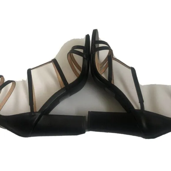 Olivia Miller Women’s strappy Shoes Sandle Black size 9 Ankle Strap Back Zip