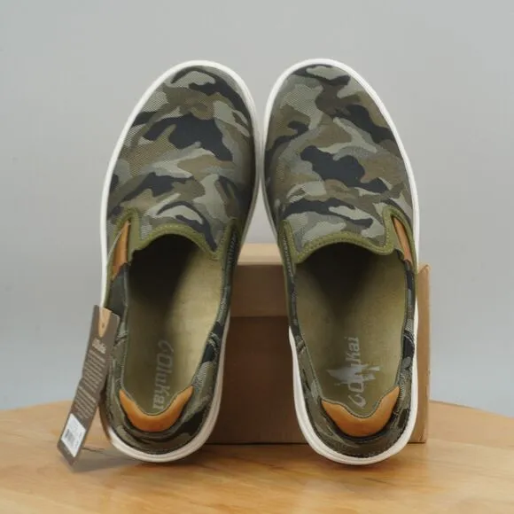 OluKai Lae'Ahi Pa'i Mens Size 8 Shoes Camouflage Green Slip On Comfort Sneakers
