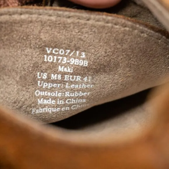 Olukai Maki Shoes Mens Size 8 Brown Suede Moccasin Lace Up Chukka Loafers
