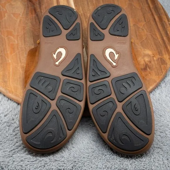 Olukai Maki Shoes Mens Size 8 Brown Suede Moccasin Lace Up Chukka Loafers