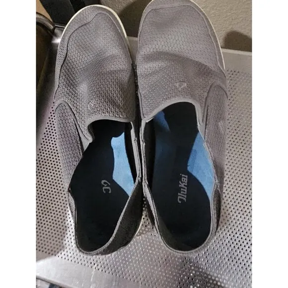 Olukai Wehi Nohea Mesh Gray Slip On Casual Shoes Men's Size 15