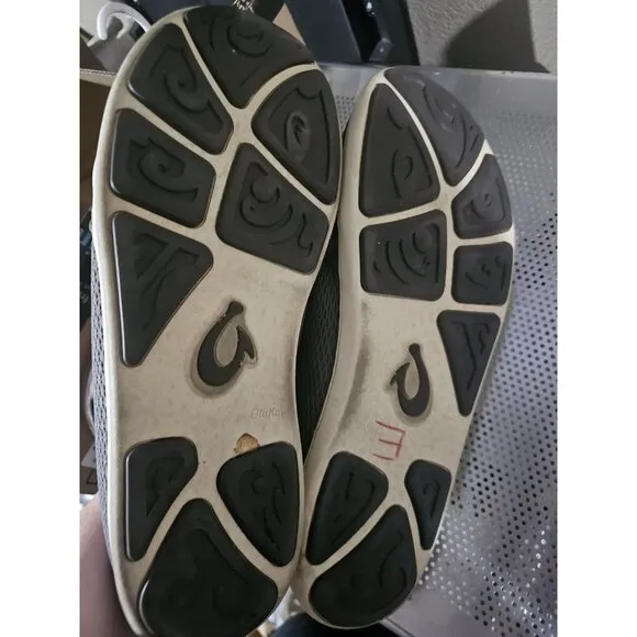 Olukai Wehi Nohea Mesh Gray Slip On Casual Shoes Men's Size 15