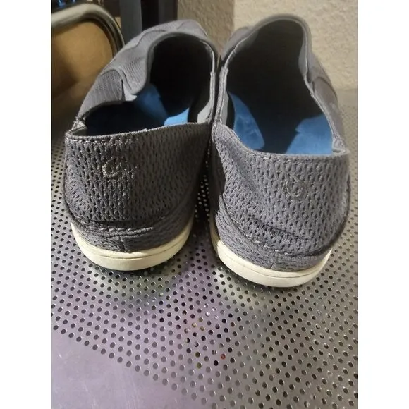 Olukai Wehi Nohea Mesh Gray Slip On Casual Shoes Men's Size 15