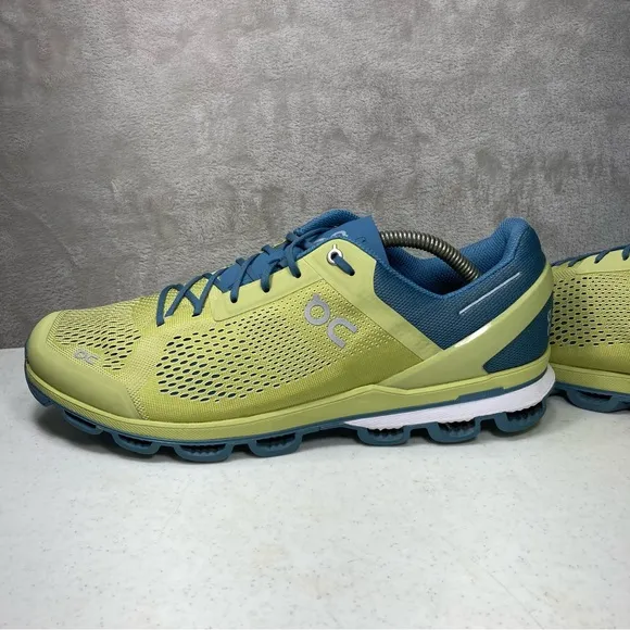 On Cloud Cloudsurfer Athletic Running Shoes Men's Sz 13 Green Zest Dust Blue