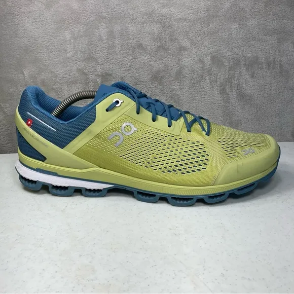 On Cloud Cloudsurfer Athletic Running Shoes Men's Sz 13 Green Zest Dust Blue