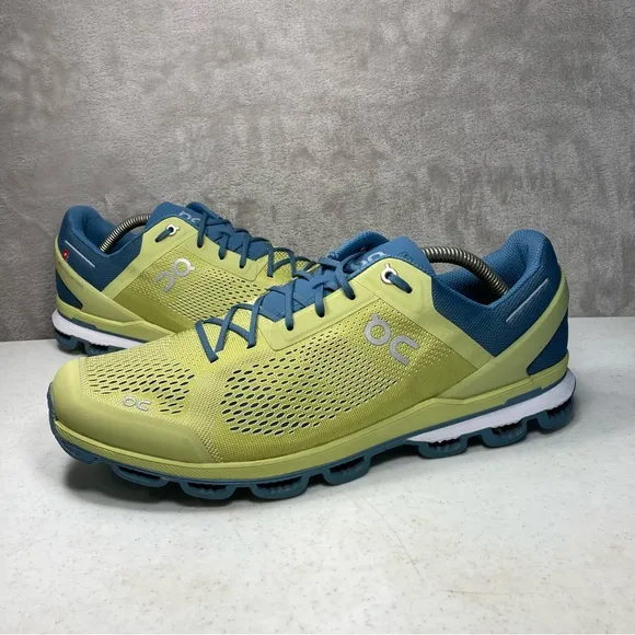 On Cloud Cloudsurfer Athletic Running Shoes Men's Sz 13 Green Zest Dust Blue