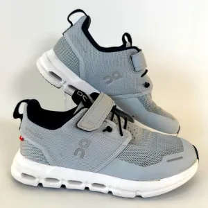 On Cloud Play Kids Lifestyle Shoe Sneaker K13.5 Glacier White Gray Blue No Tie
