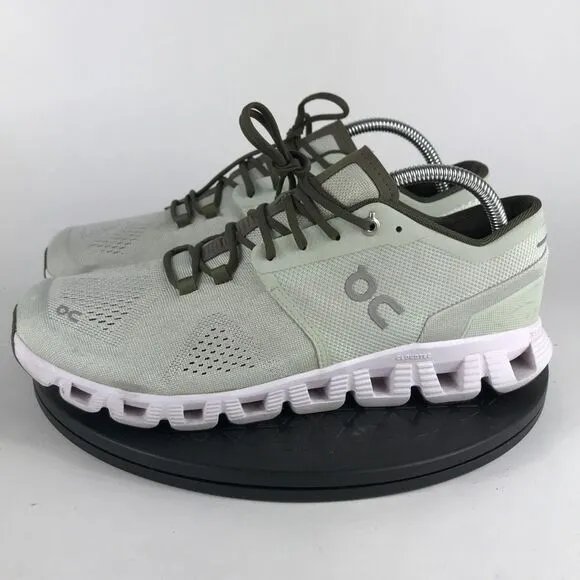 On Cloud X Swiss Engineering Green/White Running Shoes Men's Size 9