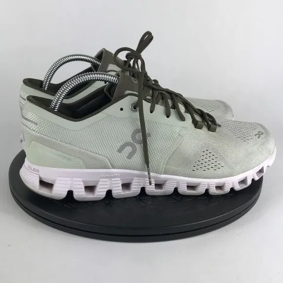 On Cloud X Swiss Engineering Green/White Running Shoes Men's Size 9