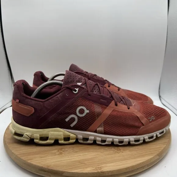 On Cloudflow Men's Size 11 Rust Limelight Athletic Running Shoes Sneakers