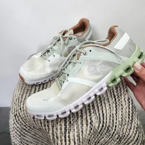 On Running Cloud X Womens Running Shoes White Seafoam Green Size 8.5.